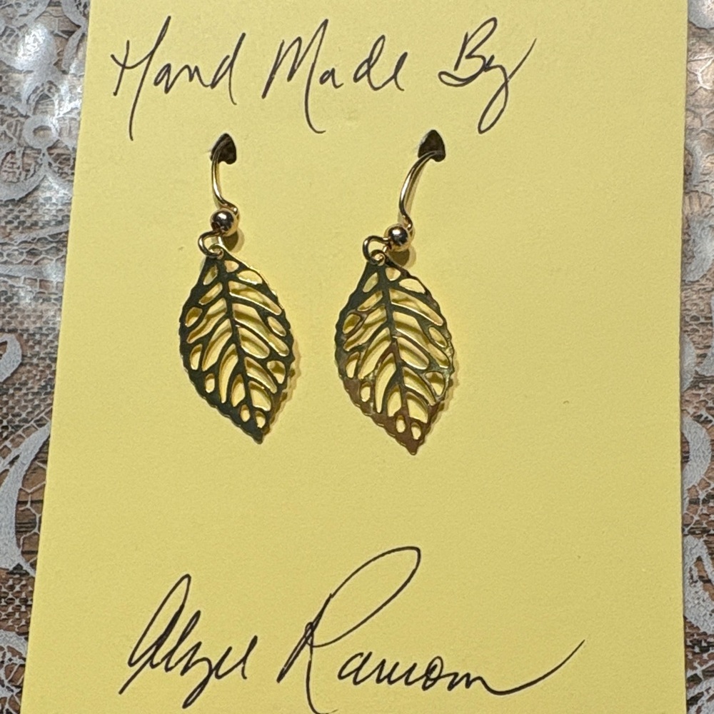 Handmade Gold Leaf Earrings